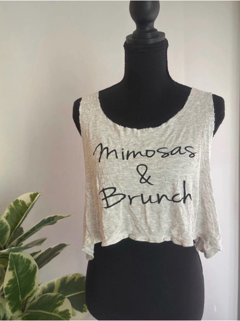 Fashion Nova 'Mimosas & Brunch' Crop Tank Top - Gray